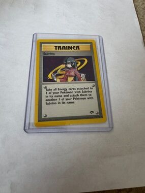 Pokemon Trainer Sabrina Card - Yellow Border, Purple Artwork